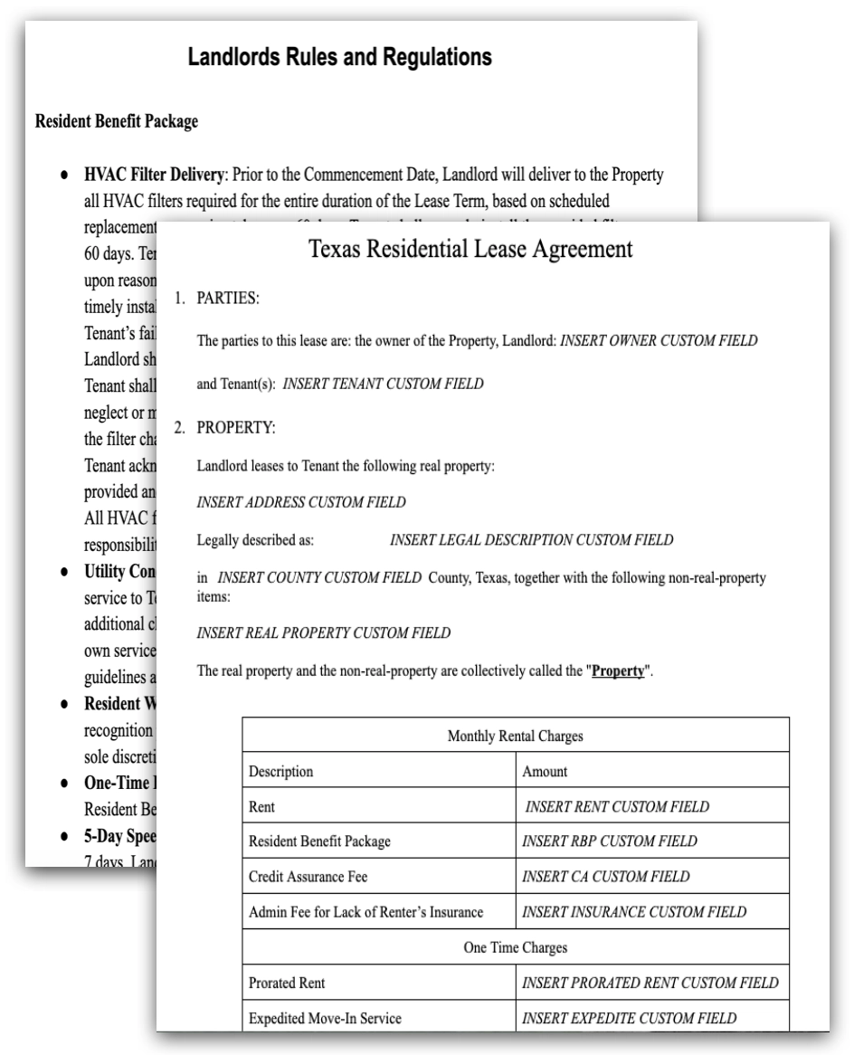 Example lease documents